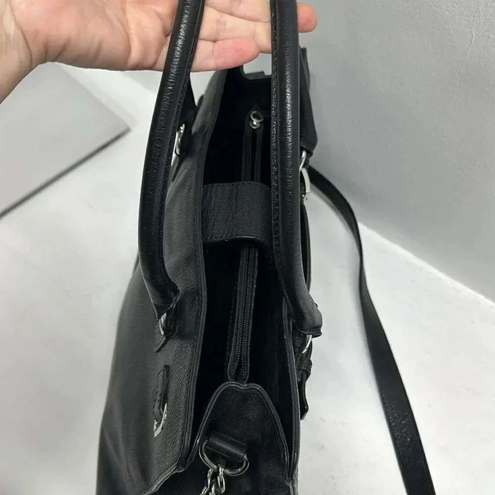 Michael Kors Hamilton East West Handbag Purse Crossbody Bag Leather Black Large - Picture 11 of 17